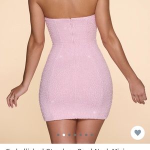 Princess Polly embellished strapless cowl neck mini dress in Blush